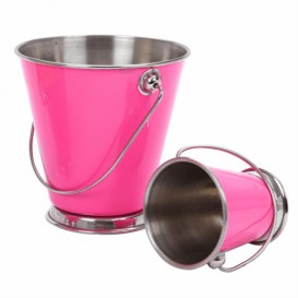 Serving Bucket Steel Pink Ø7x7cm (12 Units)