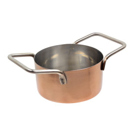 Serving Mini Cooking Pot Bowl Steel Copper Ø7x4,5cm (1 Unit) 