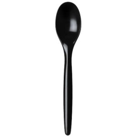 Plastic Spoon PS "Luxury" Black 17,5 cm (2000 Units)