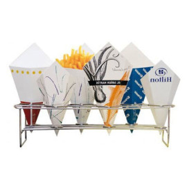 Serving Basket Containers 6 Cones Steel 45x14x10,8cm (1 Unit) 