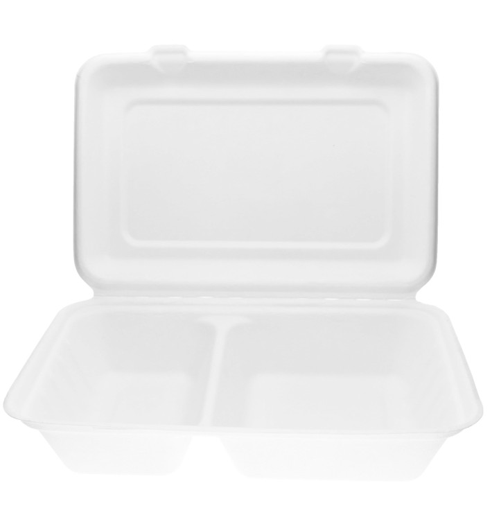 Sugarcane Hinged Burger Container 32x24x5cm (50 Units) 