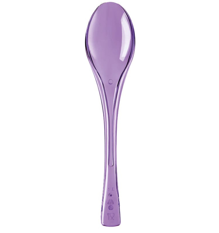 Plastic Spoon PS "Fly" Lilac Clear 14,5cm (3000 Units) Plastic Spoon PS "Fly" Lilac Clear 14,5cm (3000 Units)