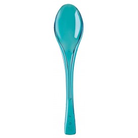 Plastic Spoon PS "Fly" Turquoise Clear 14,5cm (50 Units) 