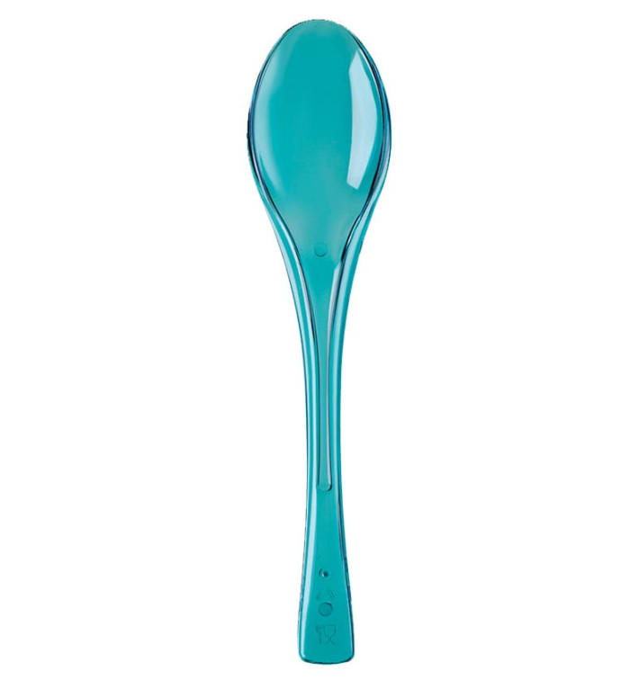 Plastic Spoon PS "Fly" Turquoise Clear 14,5cm (50 Units) Plastic Spoon PS "Fly" Turquoise Clear 14,5cm (50 Units)