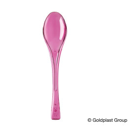 Plastic Spoon PS "Fly" Fuchsia Clear 14,5cm (50 Units) 