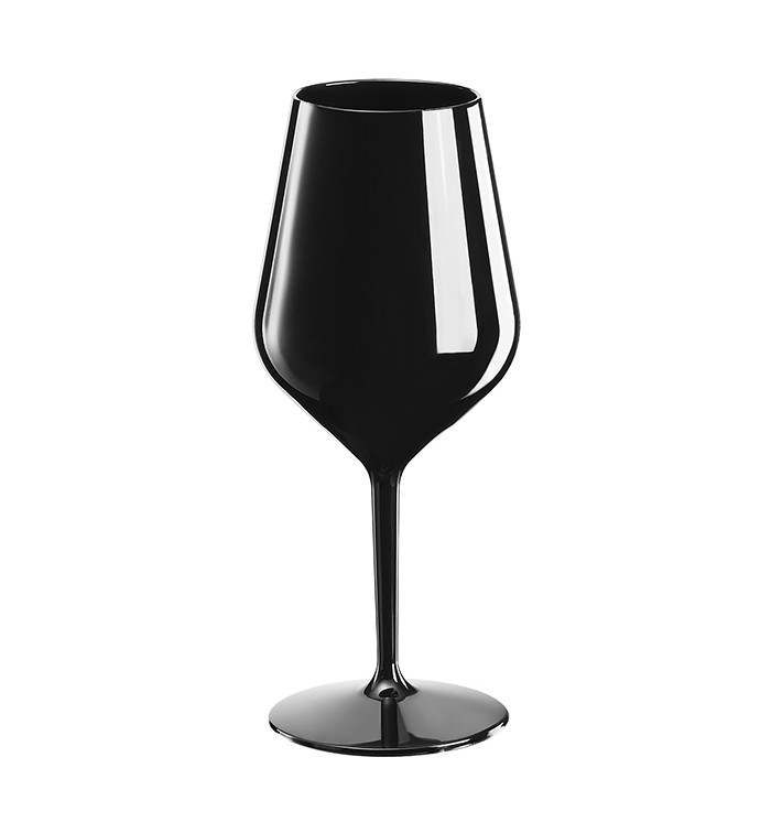 Reusable Plastic Glass Wine "Tritan" Black 470ml (6 Units) Reusable Plastic Glass Wine "Tritan" Black 470ml (6 Units)