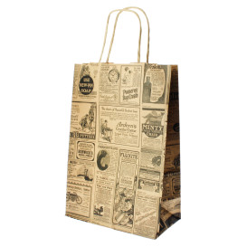 Paper Bag with Handles Kraft "Times" 80g 20+10x29cm (250 Units)