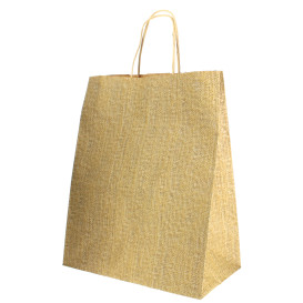 Paper Bag with Handles Kraft 80g 26+14x32cm (250 Units)