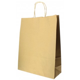 Paper Bag with Handles Kraft Hawanna 100g 32+12x41cm (50 Units) 