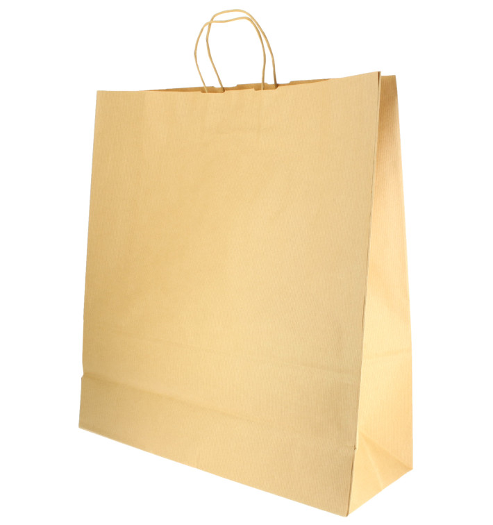Paper Bag with Handles Kraft 100g 46+16x49cm (50 Units) Paper Bag with Handles Kraft 100g 46+16x49cm (50 Units)