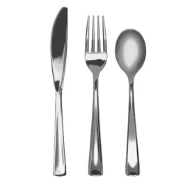 Cutlery Kit Fork, Knife y Spoon Metallized (1 Unit)