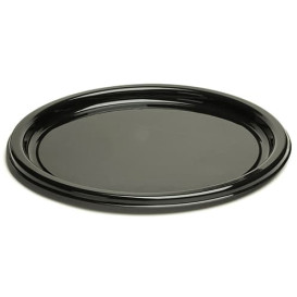 Plastic Plate Round shape Black 18 cm (250 Units)