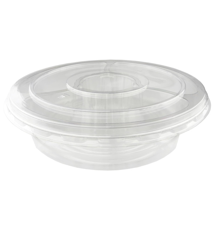 Plastic Bowl PET with Lid 4C Ø26x7cm (100 Units) Plastic Bowl PET with Lid 4C Ø26x7cm (100 Units)