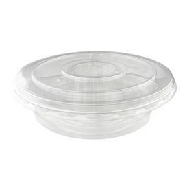 Plastic Bowl PET with Lid 5C Ø26x7cm (100 Units) 