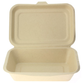 Sugarcane Hinged Container "Menu Box" 17,5x12,5x5,3cm (50 Units) 