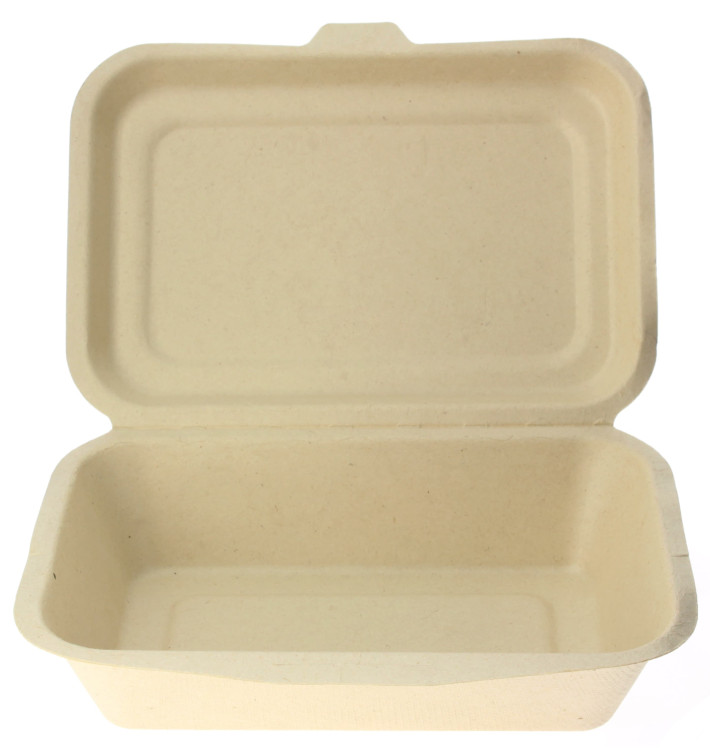 Sugarcane Hinged Container "Menu Box" 17,5x12,5x5,3cm (50 Units) 