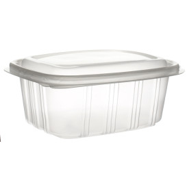 Plastic Hinged Deli Container Microwavable PP High Dome Lid 500ml (50 Units) 