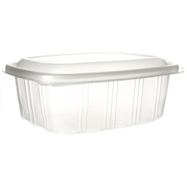 Plastic Hinged Deli Container Microwavable PP High Dome Lid 1000ml (50 Units) 