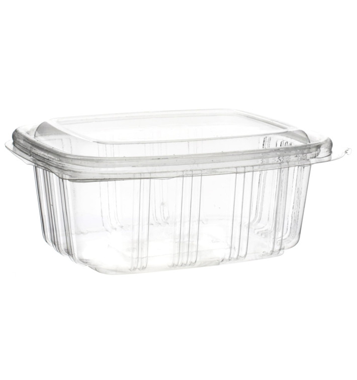 Plastic Hinged Deli Container OPS High Dome Lid 370ml (50 Units) Plastic Hinged Deli Container OPS High Dome Lid 370ml (50 Units)