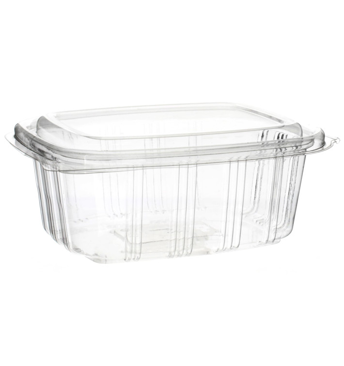 Plastic Hinged Deli Container OPS High Dome Lid 500ml (50 Units) Plastic Hinged Deli Container OPS High Dome Lid 500ml (50 Units)