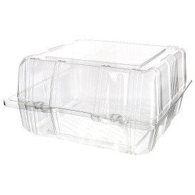 Plastic Hinged Bakery Container PET 18x18x10cm (220 Units)