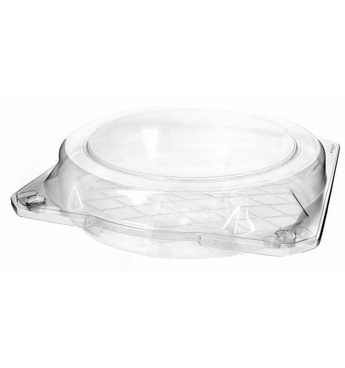 Plastic Hinged Bakery Container PET Ø20x5cm (115 Units) Plastic Hinged Bakery Container PET Ø20x5cm (115 Units)