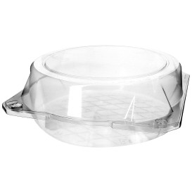Plastic Hinged Bakery Container PET Ø20x8cm (23 Units) 