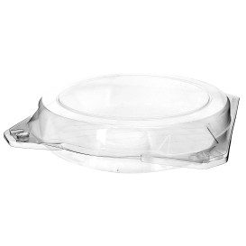 Plastic Hinged Bakery Container PET Ø23x5cm (23 Units) 