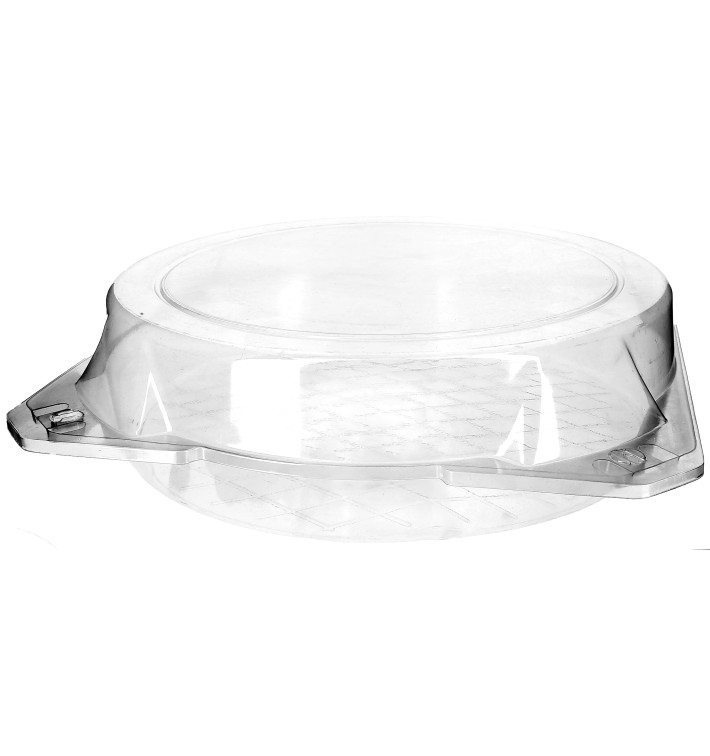 Plastic Hinged Bakery Container PET Ø27x8cm (25 Units) Plastic Hinged Bakery Container PET Ø27x8cm (25 Units)