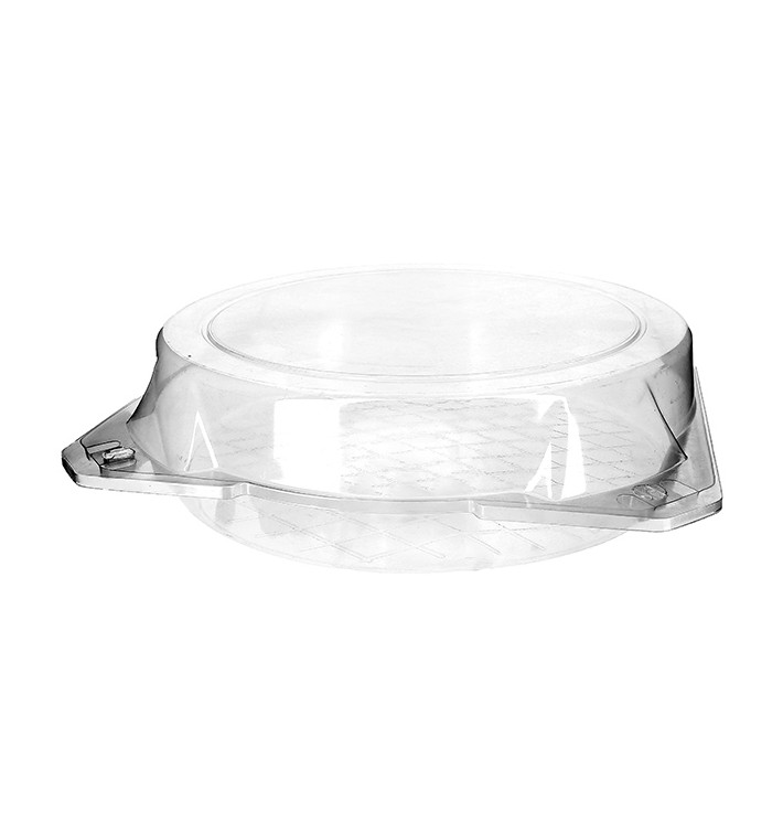 Plastic Hinged Bakery Container PET Ø27x8cm (100 Units) Plastic Hinged Bakery Container PET Ø27x8cm (100 Units)
