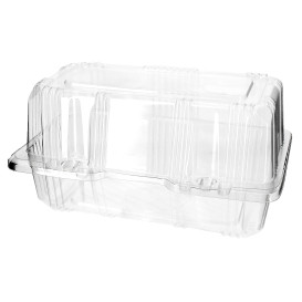 Plastic Hinged Bakery Container PET 18x9,5x10cm (20 Units) 