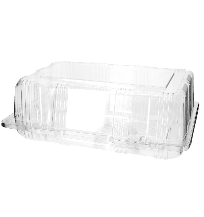Plastic Hinged Bakery Container PET 22x14,5x8cm (220 Units) Plastic Hinged Bakery Container PET 22x14,5x8cm (220 Units)