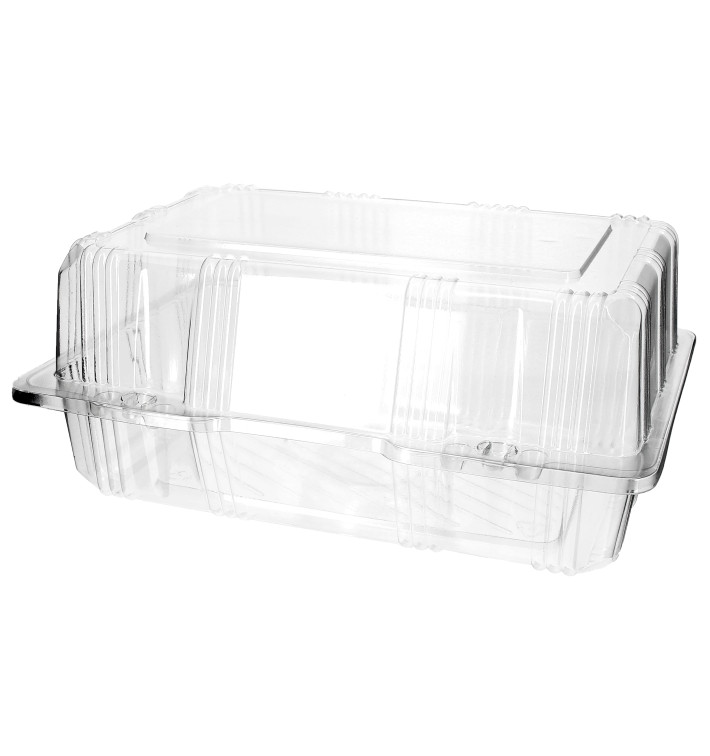 Plastic Hinged Bakery Container PET 22x14,5x10cm (20 Units) Plastic Hinged Bakery Container PET 22x14,5x10cm (20 Units)