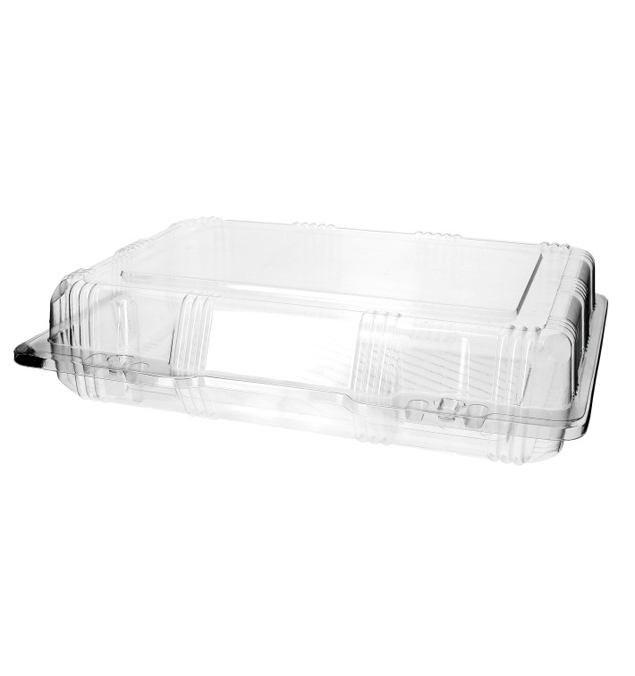 Plastic Hinged Bakery Container PET 25x17x6cm (20 Units) 