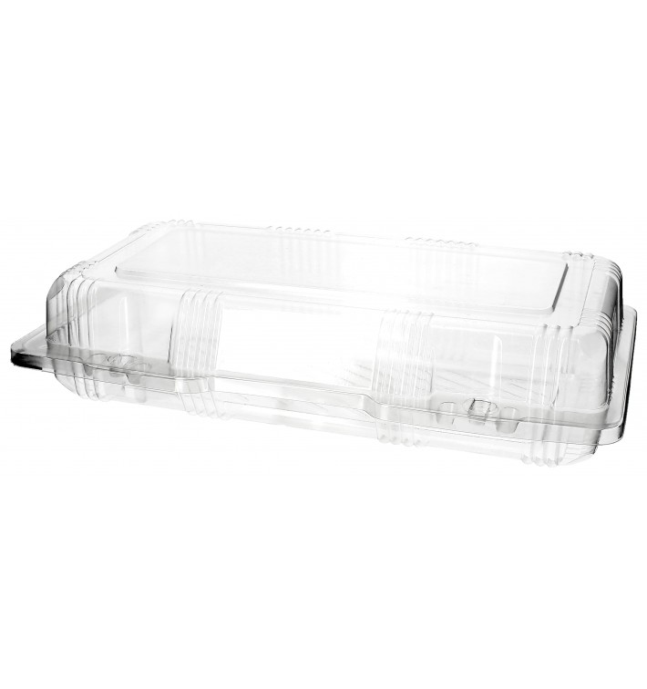 Plastic Hinged Bakery Container PET 26x13x6cm (220 Units)