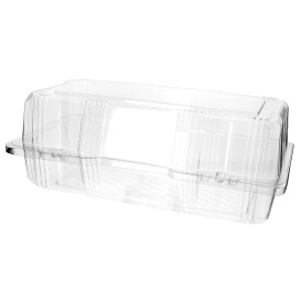 Plastic Hinged Bakery Container PET 26x13x10cm (220 Units)