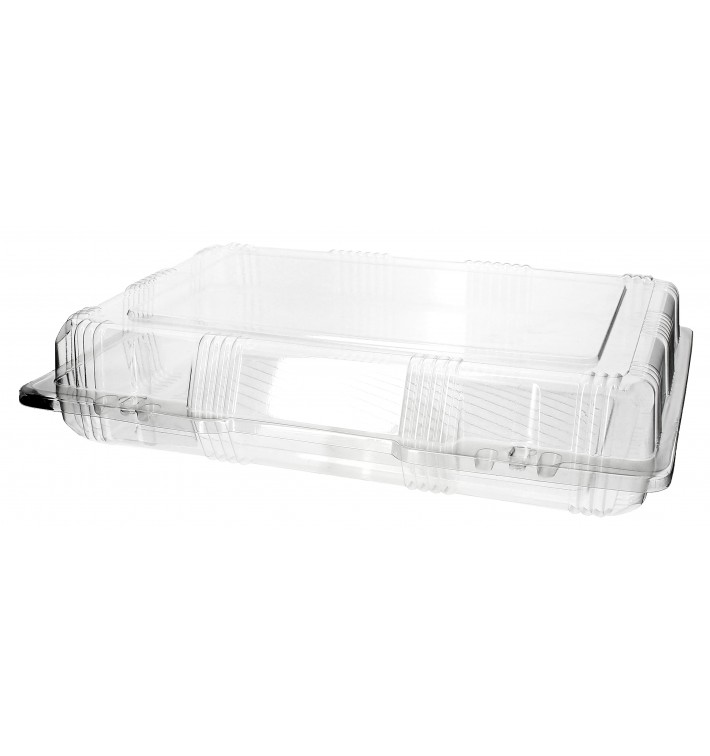 Plastic Hinged Bakery Container PET 28x18x6cm (220 Units)