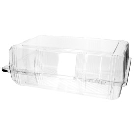 Plastic Hinged Bakery Container PET 28x18x10cm (220 Units)