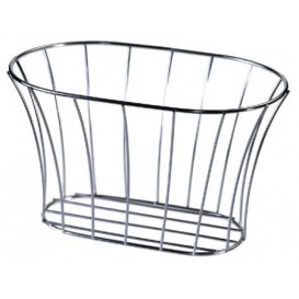 Basket Containers Steel Oval Shape Silver 21x12,7x12,7 (12 Units)