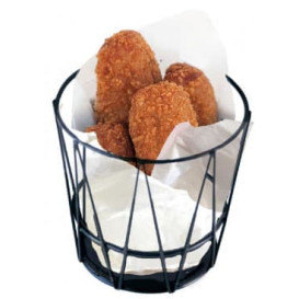 Basket Containers Steel Round Shape Black Ø11,5x11,5cm (1 Unit) 