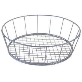 Basket Containers Steel Round Shape Silver Ø24,1x7cm (1 Unit) 