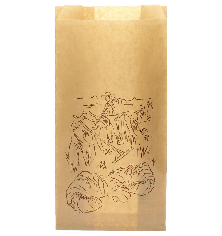 Paper Food Bag "Siega" Kraft 18+7x50cm (100 Units) Paper Food Bag "Siega" Kraft 18+7x50cm (100 Units)