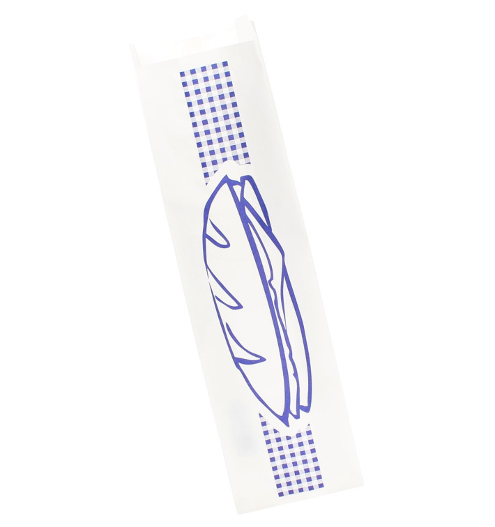 Paper Baguette Bag Blue 9+5x32cm (1000 Units) Paper Baguette Bag Blue 9+5x32cm (1000 Units)