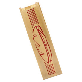 Paper Baguette Bag Burgundy 9+5x32cm (1000 Units)