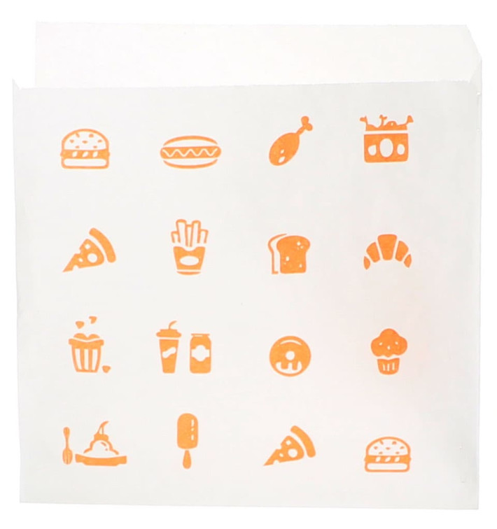 Paper Food Bag Opened L Shape "Saky Food" 15x15cm (250 Units) Paper Food Bag Opened L Shape "Saky Food" 15x15cm (250 Units)