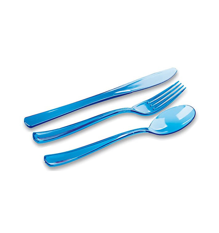 Plastic Cutlery Kit Fork, Knife, Spoon Turquoise (1 Unit) Plastic Cutlery Kit Fork, Knife, Spoon Turquoise (1 Unit)