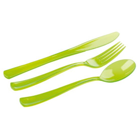 Plastic Cutlery Kit Fork, Knife, Spoon Green  (1 Unit)