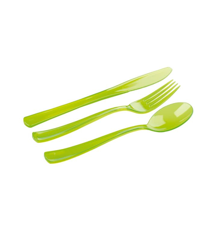 Plastic Cutlery Kit Fork, Knife, Spoon Green (1 Unit) Plastic Cutlery Kit Fork, Knife, Spoon Green (1 Unit)