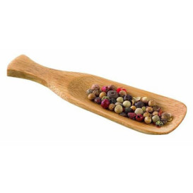 Bamboo Tasting Spoon "Baseball" 10x3cm (24 Units)