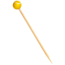 Bamboo Food Pick Tennis Design 12cm (100 Units)  